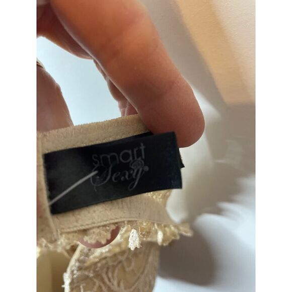 Smart & Sexy Push Up Bra 34C Add 2 Cup Sizes Buff Lace Underwire Padded Feminine - Picture 8 of 9